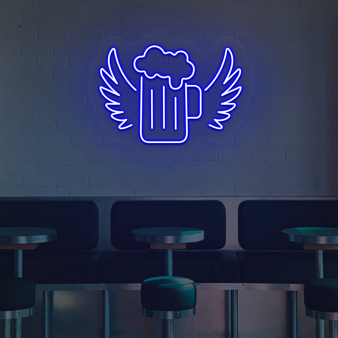 Beer Mug with Wings Neon Sign
