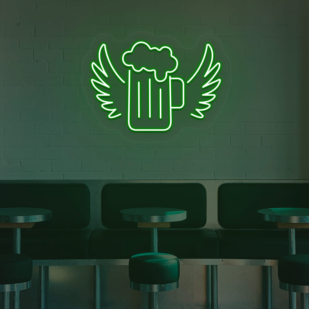Beer Mug with Wings Neon Sign