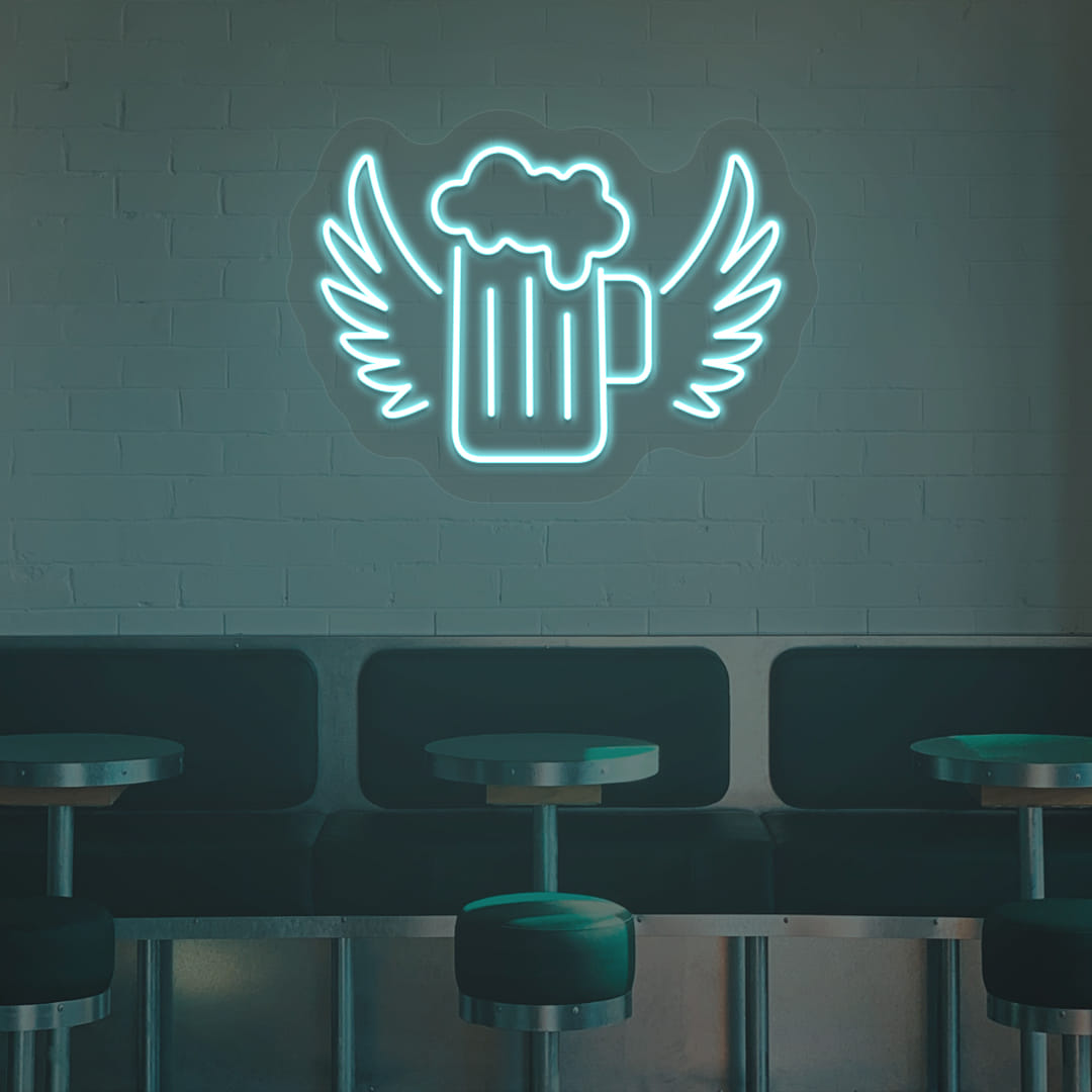 Beer Mug with Wings Neon Sign