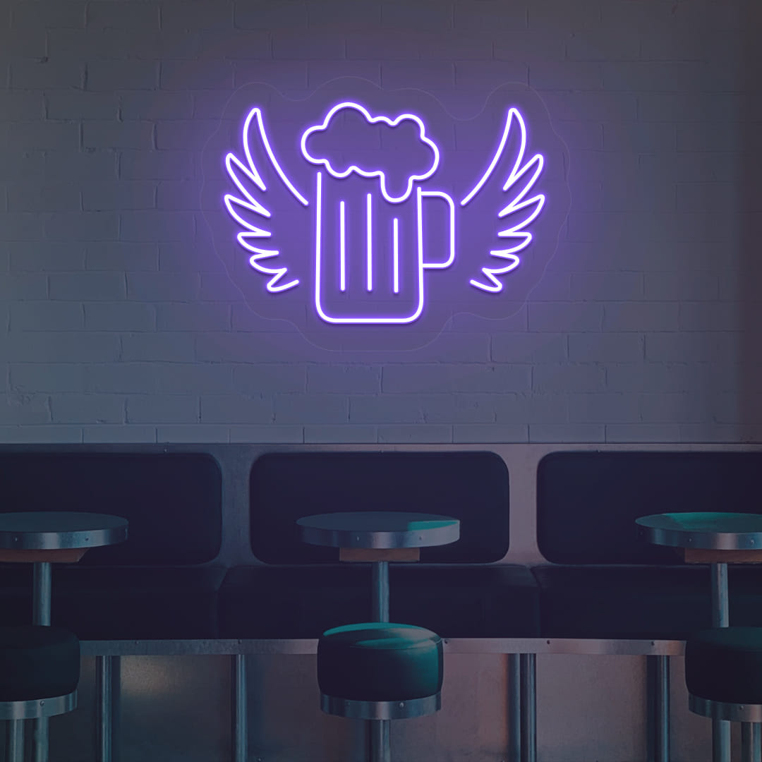 Beer Mug with Wings Neon Sign