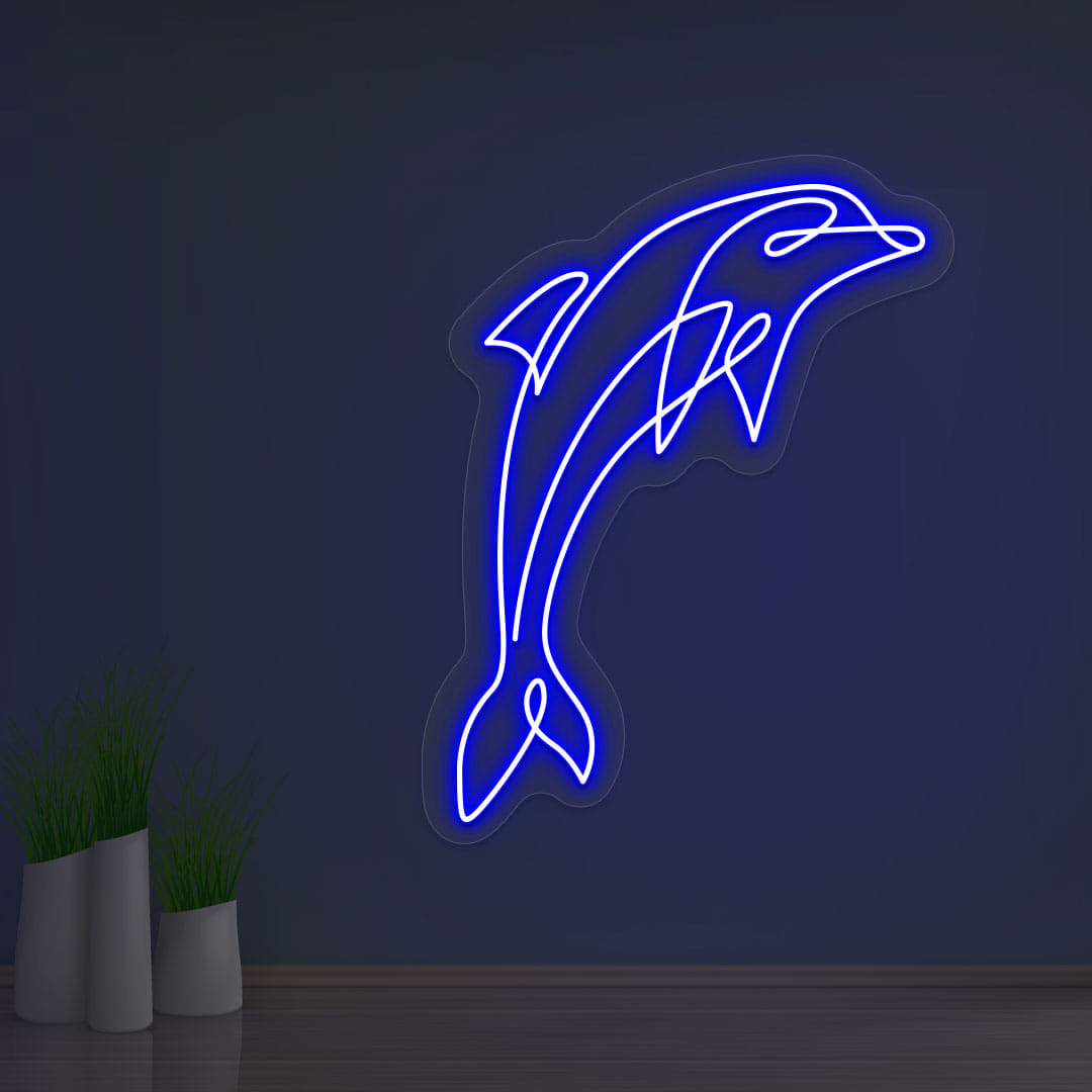 Dolphin Art Neon Sign