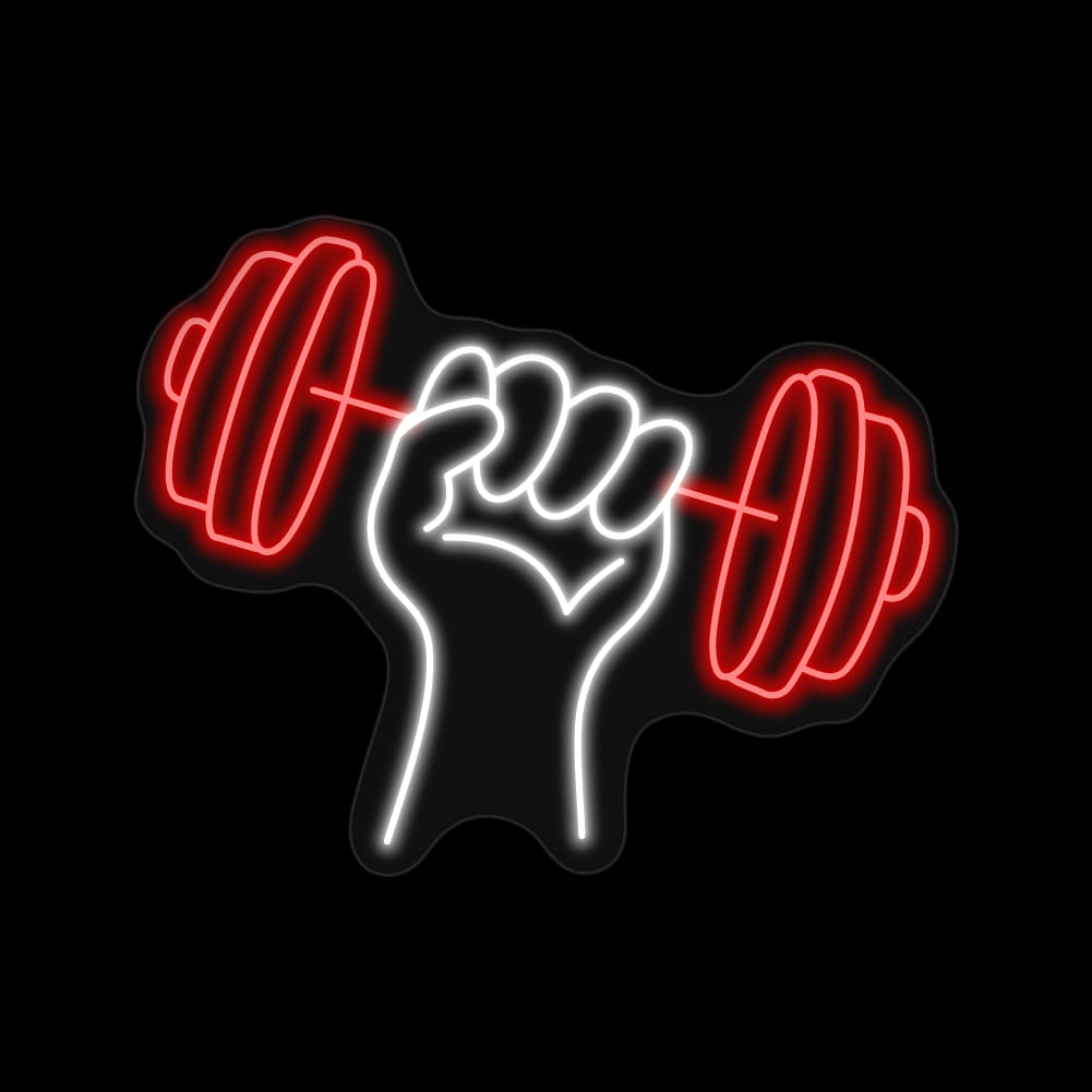 Barbell Neon Sign Workout Led Light