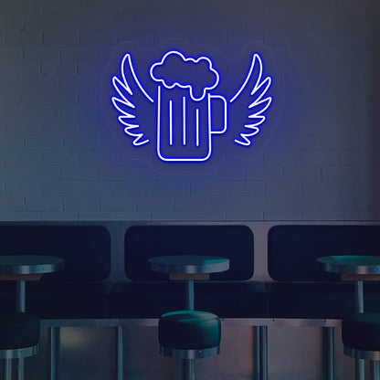 Beer Mug with Wings Neon Sign