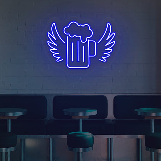 Beer Mug with Wings Neon Sign