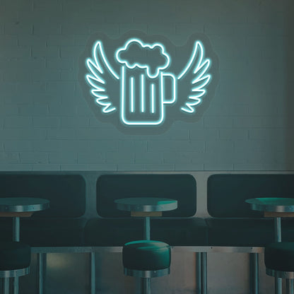 Beer Mug with Wings Neon Sign