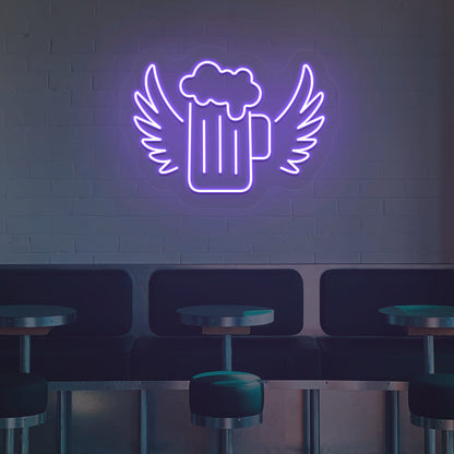 Beer Mug with Wings Neon Sign