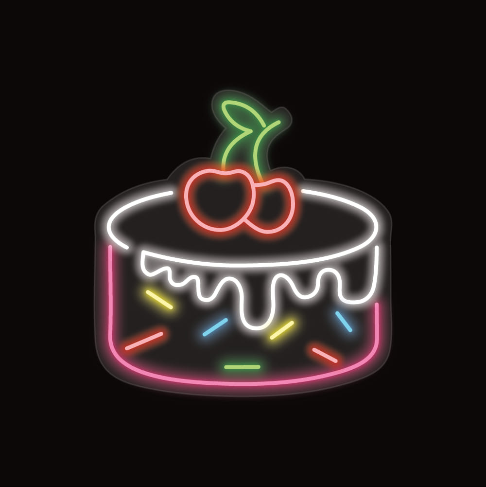 Cherry Cake Neon Sign