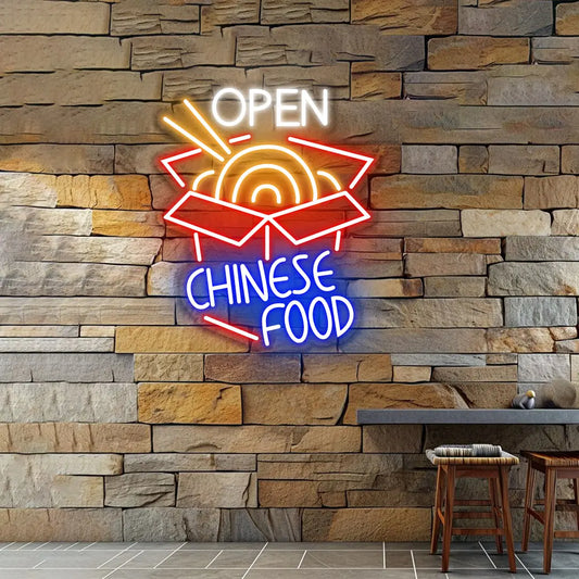 Chinese Food Open Neon Sign