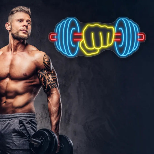 Dumbbell Neon Sign Led Light For Gym