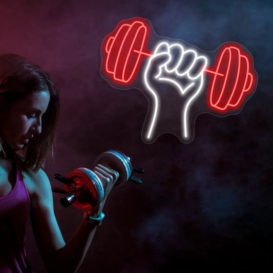 Barbell Neon Sign Workout Led Light