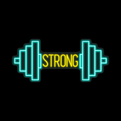 Barbell Strong Neon Sign