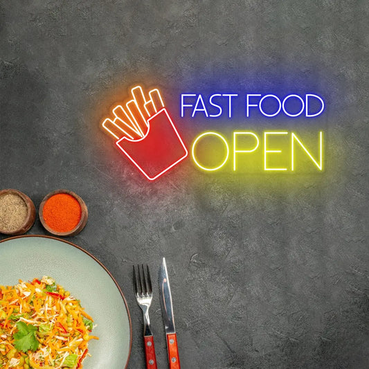 Fast Food Open Neon Sign