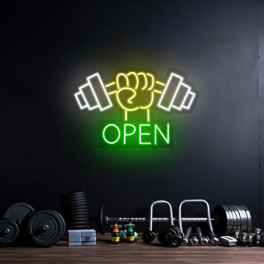 Gyms Open Neon Sign