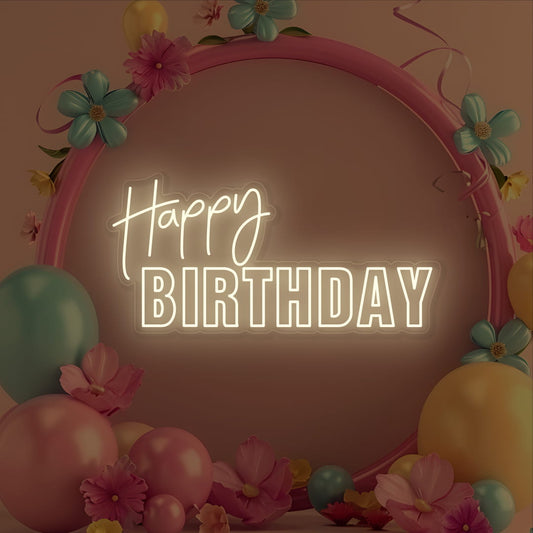 Happy Birthday Neon Sign