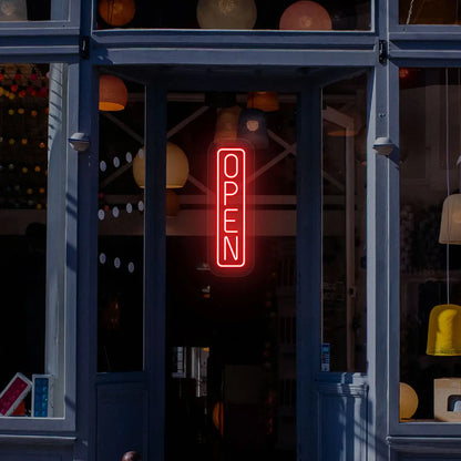 Outdoor Open Neon Sign Vertical