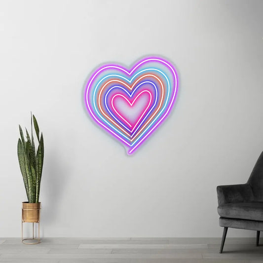 Rainbow Heart Neon Sign Love Led Light
