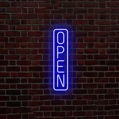 Outdoor Open Neon Sign Vertical