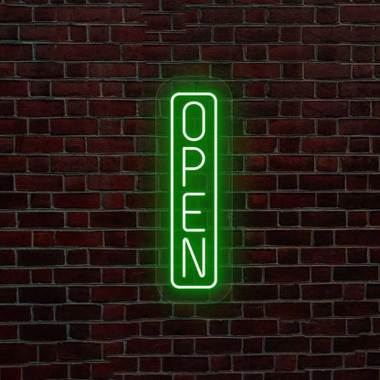 Outdoor Open Neon Sign Vertical