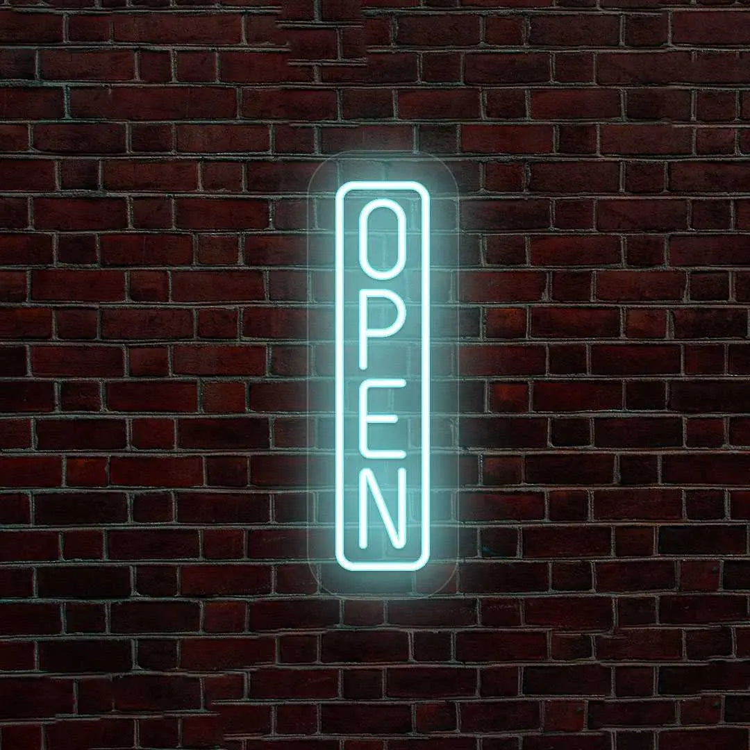 Outdoor Open Neon Sign Vertical