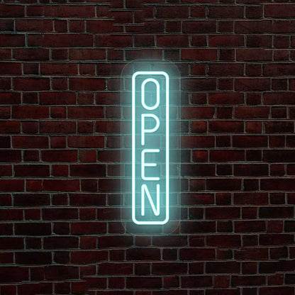 Outdoor Open Neon Sign Vertical