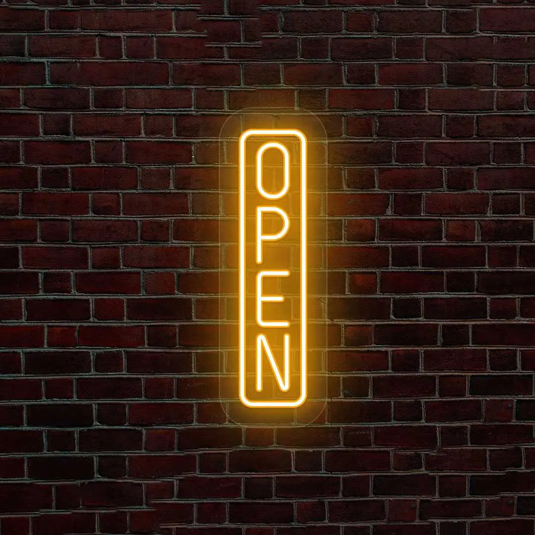 Outdoor Open Neon Sign Vertical