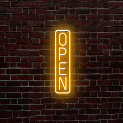 Outdoor Open Neon Sign Vertical