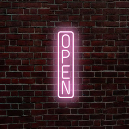 Outdoor Open Neon Sign Vertical