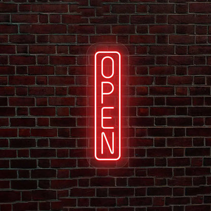 Outdoor Open Neon Sign Vertical