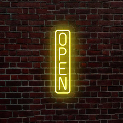 Outdoor Open Neon Sign Vertical